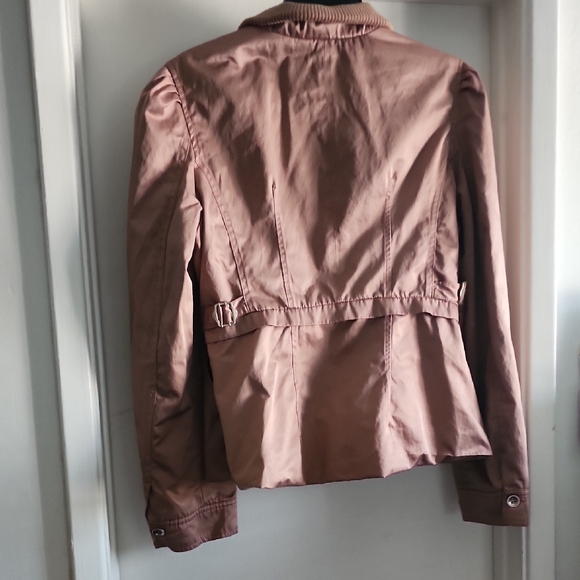 Arden B Y2K Rose Gold Bomber Jacket Fitted Metallic Vintage - Picture 5 of 12